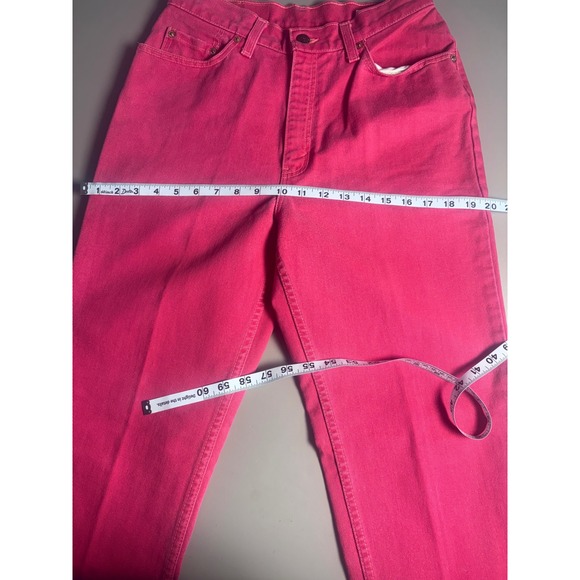 Vtg Levi Strauss Jeans Womens Pink High Waisted Straight Leg‎ Denim 11 - Picture 7 of 11